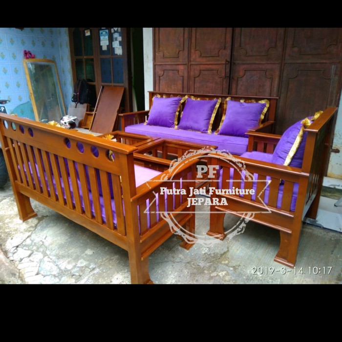 Furniture Jati Sofa Ruang Tamu Meja Kursi Kayu Jati Minimalis Set Kursi Free Ongkir Shopee Indonesia