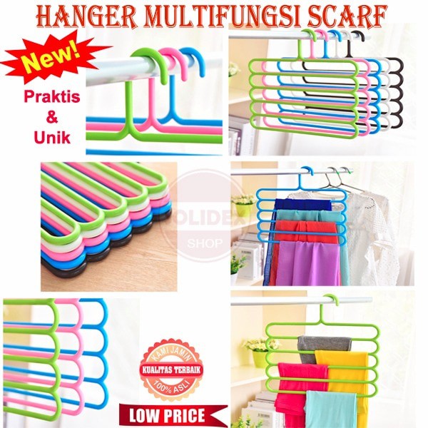 Hanger susun 5 laundry gantungan Pakaian multifungsi Scarf