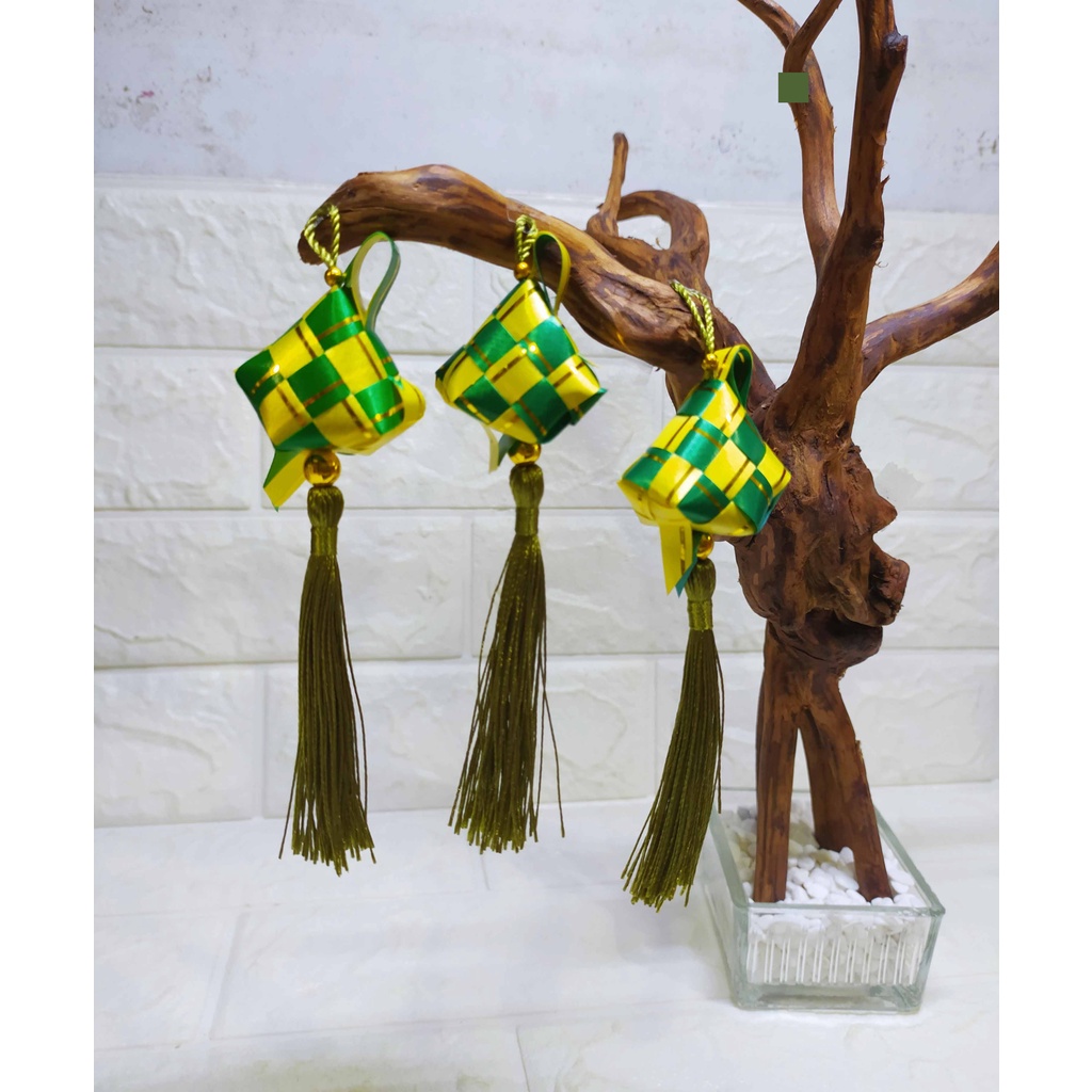 (3pcs) Gantungan Ketupat MINI -- Gantungan Hiasan Lebaran Idul Fitri