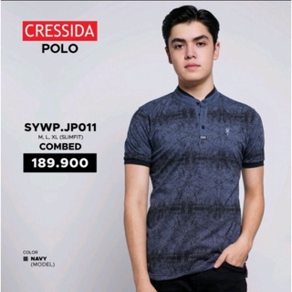 gof KBA CRESSIDA KAOS OBLONG Kerah Shanghai Polos Motif Cowok Pakaian Pria Kaos Oblong