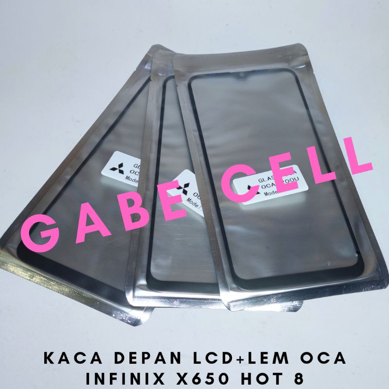 KACA DEPAN LCD+LEM OCA  X650 INFINIX HOT 8