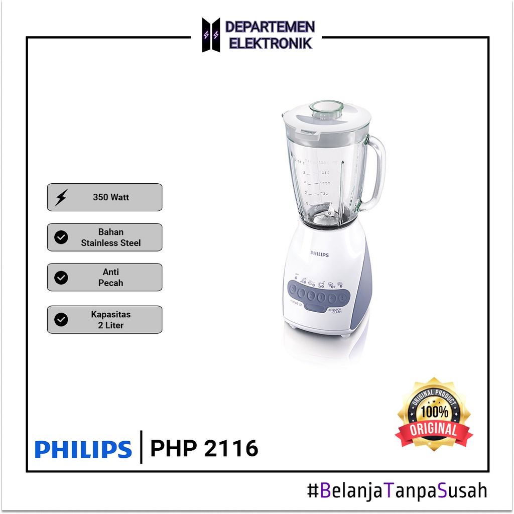 PHILIPS Blender kaca 2 L HR 2116 MURAH BANGET / GARANSI RESMI