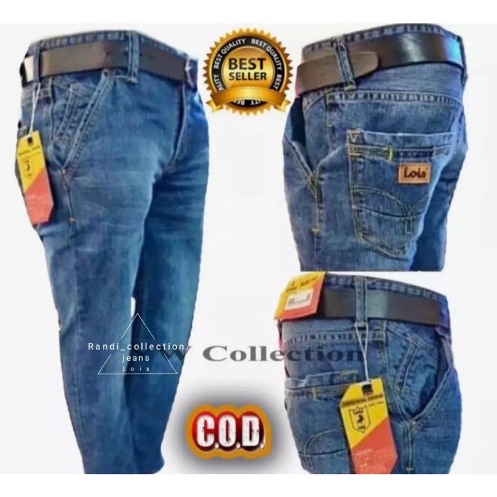 Ds01Vrg Celana Jeans Panjang Pria/ Celana Lois Pria Original Standard Reguller - 30, Biru Muda