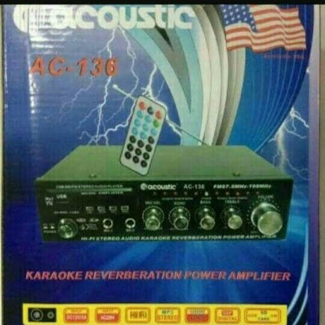AMPLIFIER ACOUSTIC AC 136 AC/DC RADIO,USB,KARAUKE