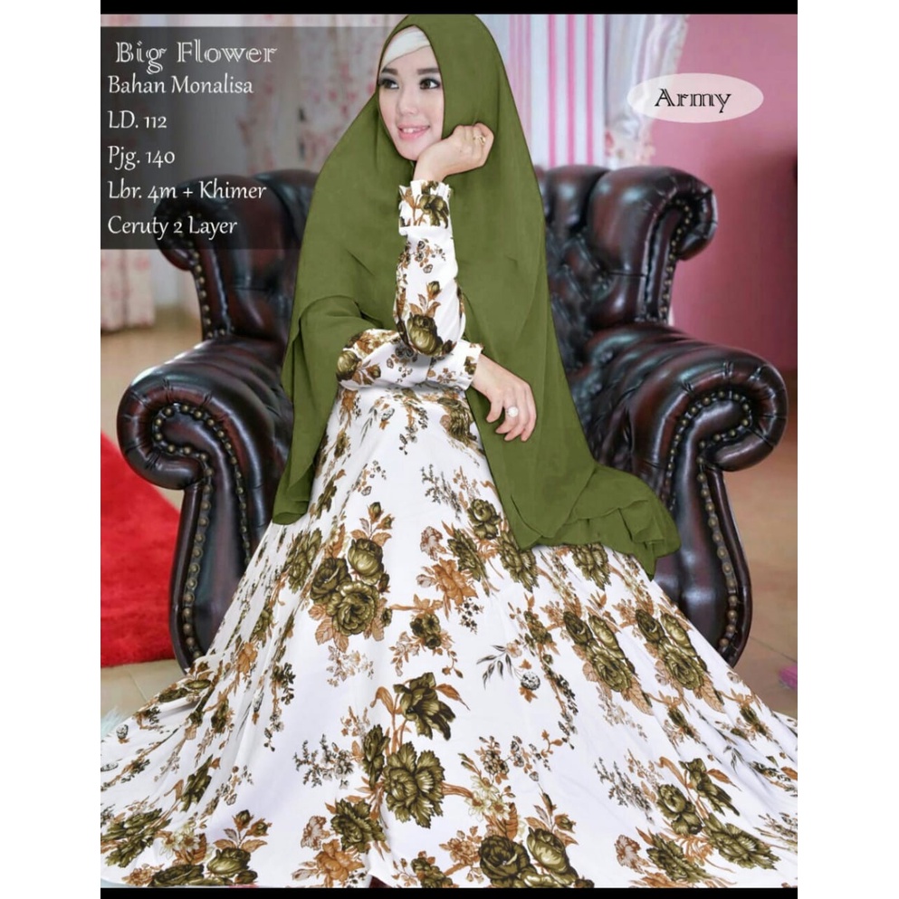 diana maxi monalisa premium set khimar seruty bebydoll 2 layer / gamis syarii monalisa premium terbaru