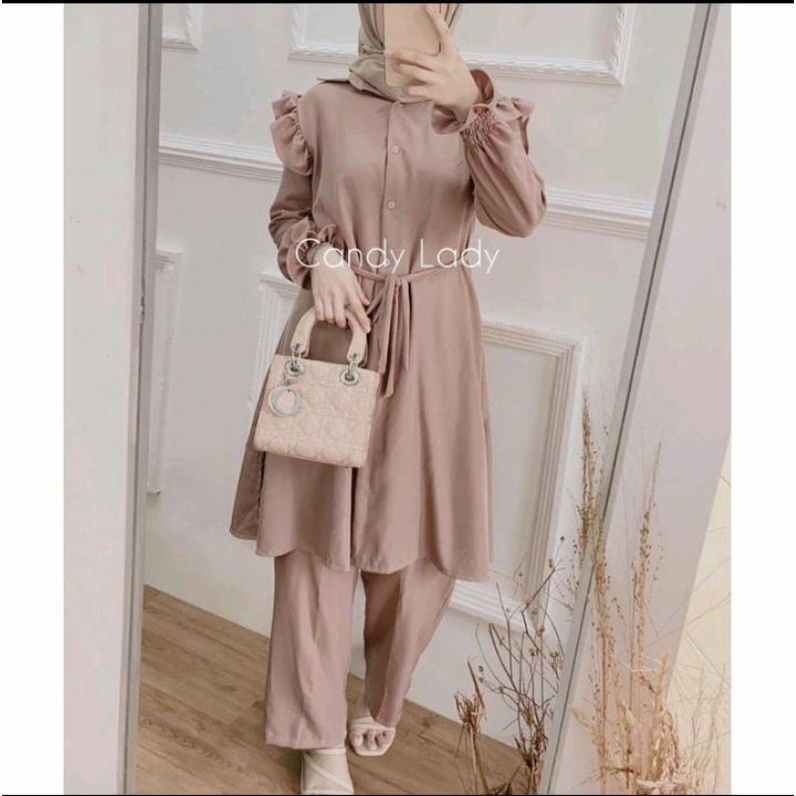 ONE SET MENDY DAILY BUSUI WANITA TUNIK SET MOSCREPE-2