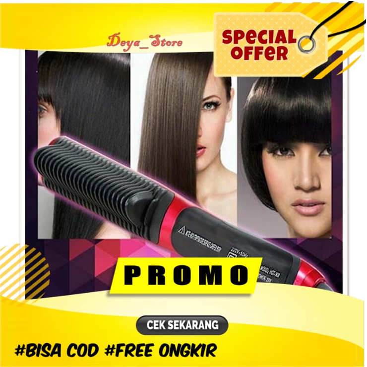 Philips Hair Straightener Catok Sisir Pelurus Rambut 2 in 1 Import Asli Wanita Murah Catokan Pria El