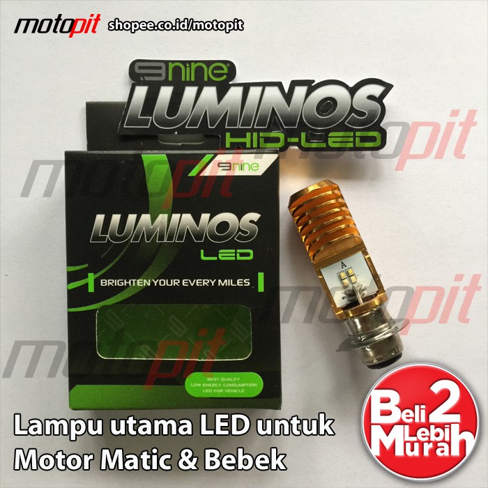 LUMINOS LED M5 K1 lampu utama motor H6 PUTIH AC DC 