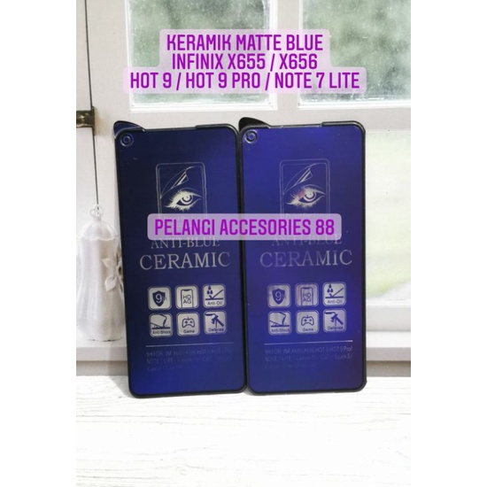 ANTIGORES INFINIX X655 / X656 / HOT 9 / HOT 9 PRO / NOTE 7 LITE MATTE BLUE KERAMIK ANTI RADIASI ANTI