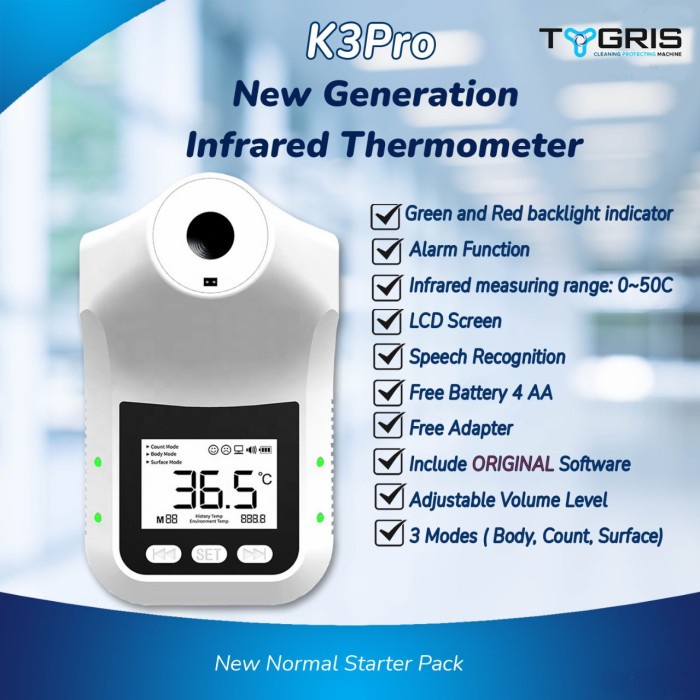 K3 Pro Thermometer Tygris New Generation Infrared Termometer