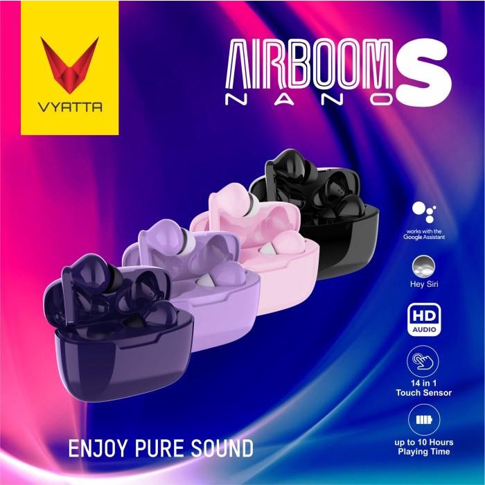 VYATTA Airboom Nano S TWS Bluetooth Headset / Earphone , Super Slim