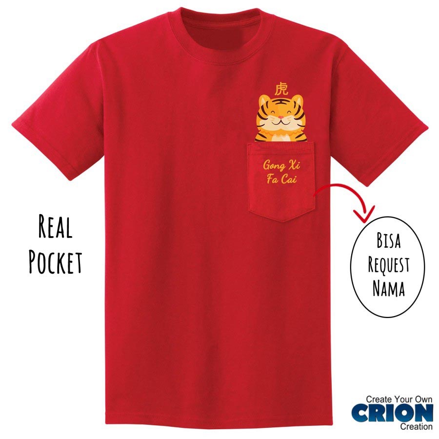 Kaos Imlek 2022 Tahun macan Year Of Tiger dengan kantong asli by crion