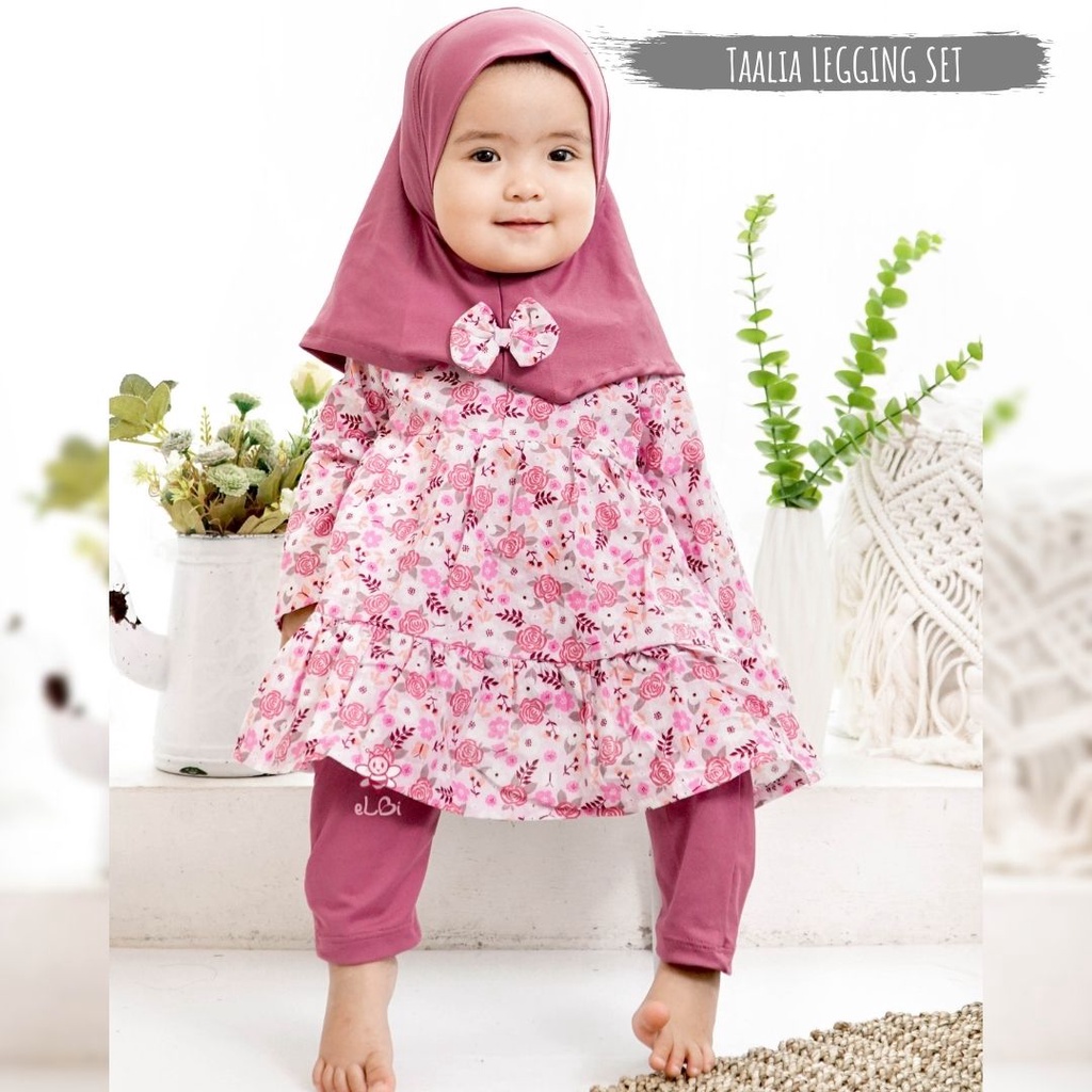 Baju Muslim Anak Taalia Tunik Motif Spandek Rayon Super 1 - 5 Tahun / Baju Muslim Anak Perempuan Lucu