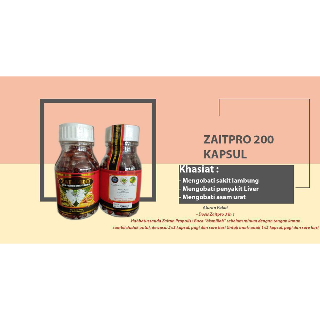 Obat Herbal Diabetes , Reumatik , Lever Zaitpro 3 In 1 Habbatussauda 200 Kapsul