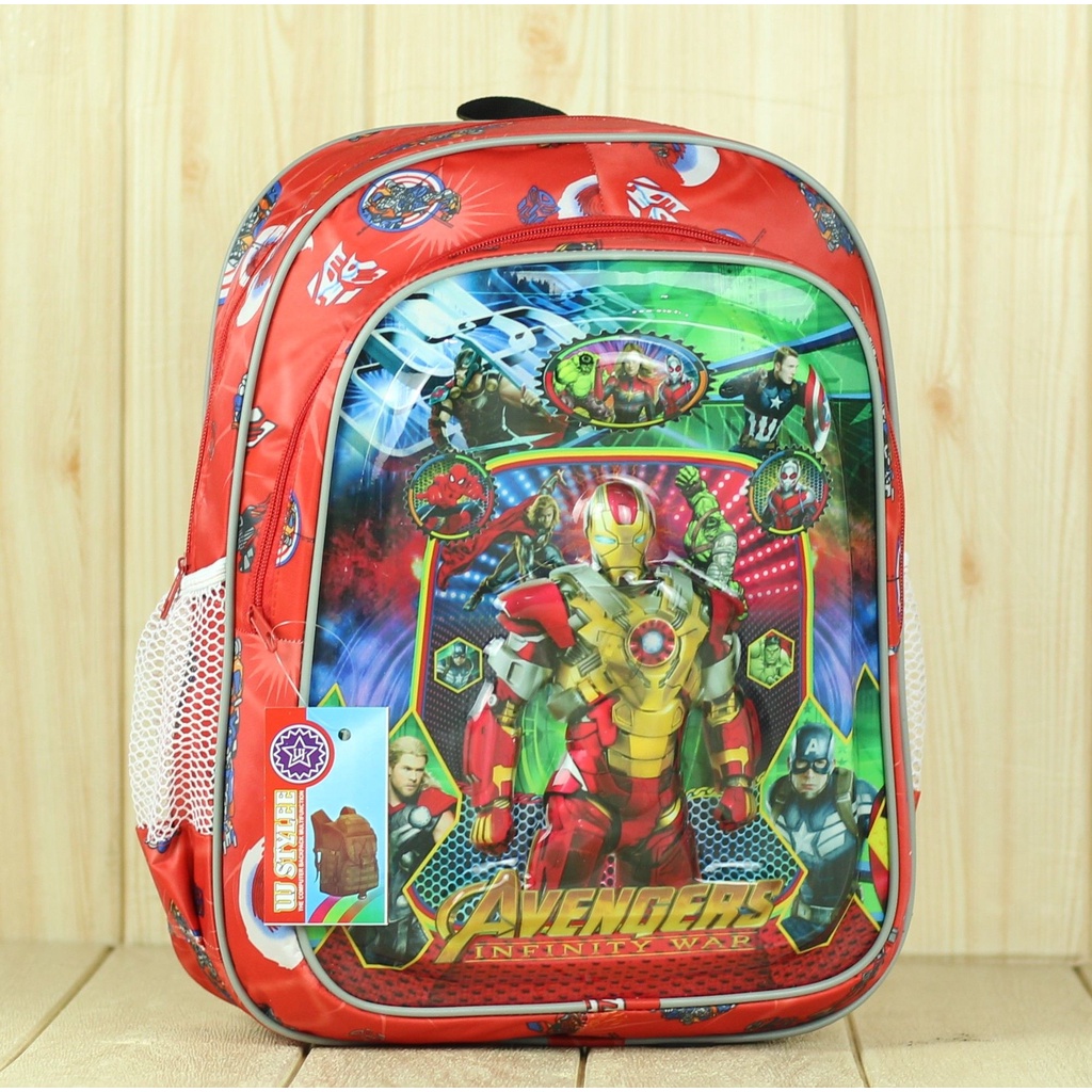 Tas Ransel Backpack Anak Laki Laki Lampu Avengers Perempuan Cewe Cowo Karakter Kartun Sekolah PAUD TK SD Murah Lucu Fashion Terbaru Stylish