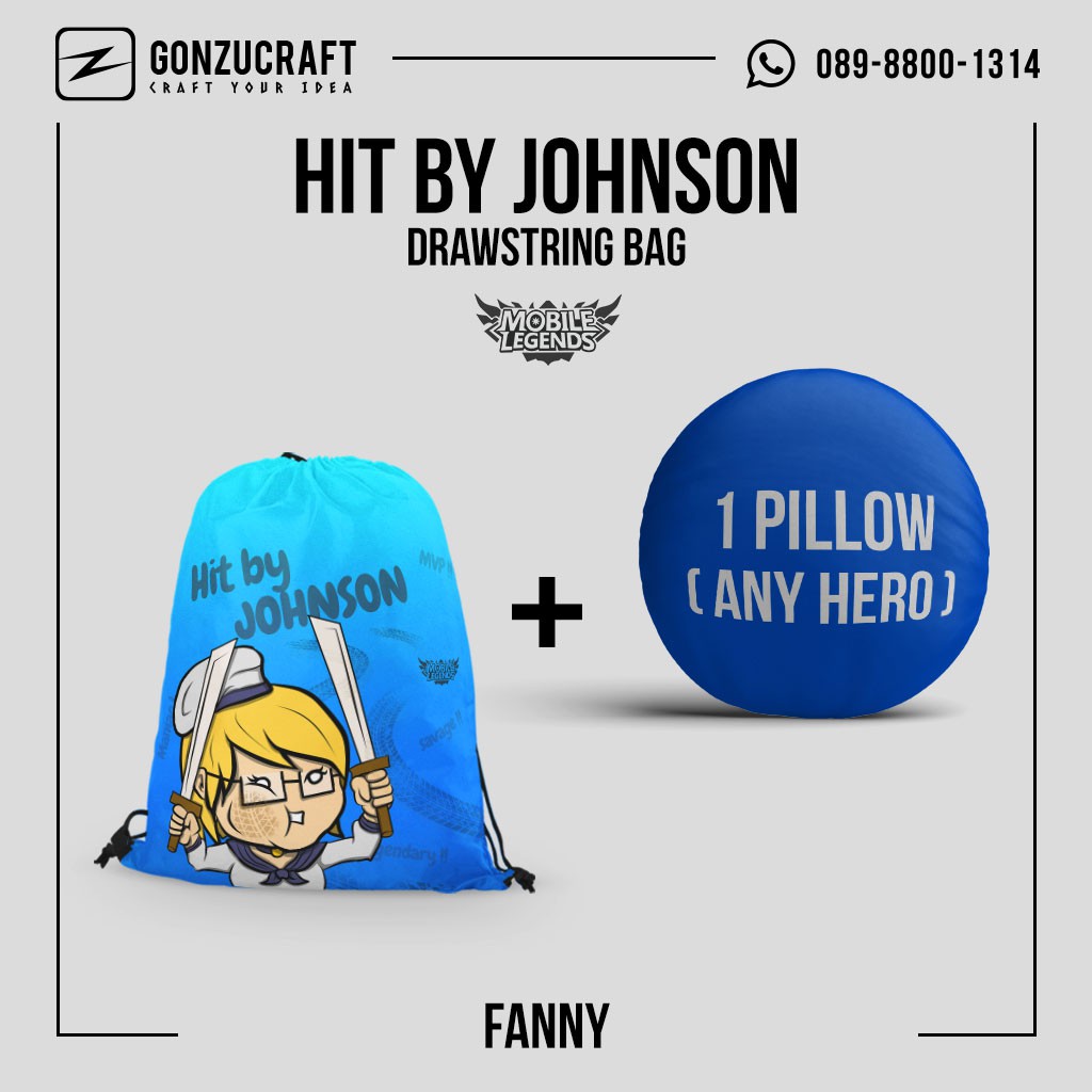 Bundling Tas Serut Fanny - Mobile Legends + Bantal