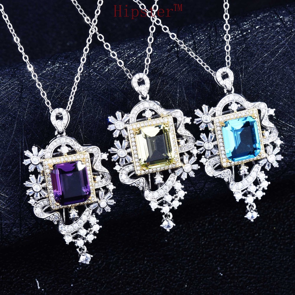 New Hot Sale Luxurious Style Natural Sapphire Pendant Necklace