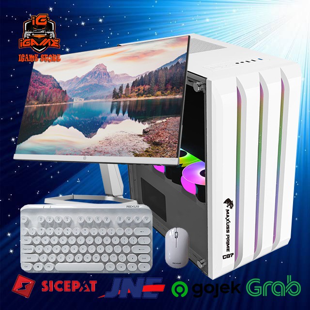 FULL SET WHITE PC GAMING INTEL CORE i5 12400F I GEN 12 NAMPOLLL GAN