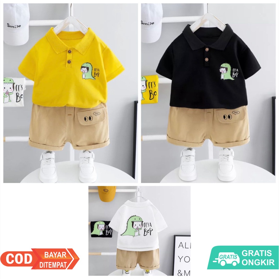 WILL JAY SMILEY STAR LOGAN COSTUME DINO HEM Baju Setelan Kemeja Celana Topi Dasi Pergi Jalan Fashion Anak Bayi Cowok Laki Lucu