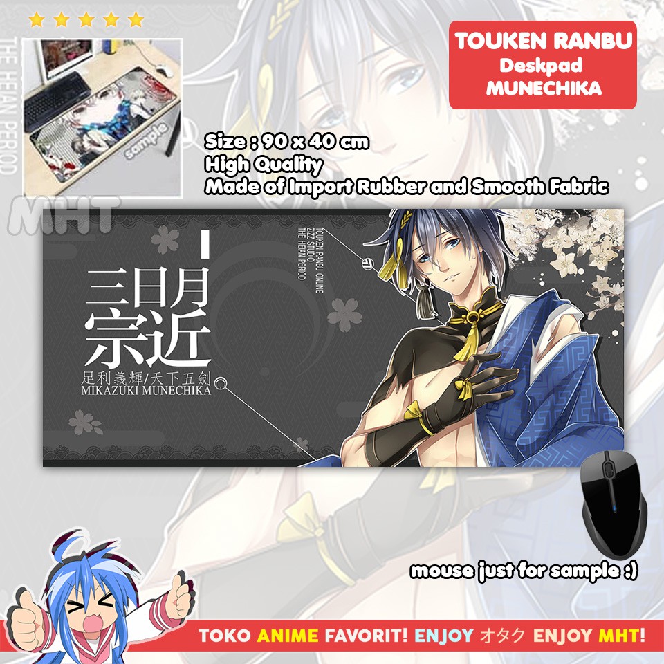 Mousepad Anime Gaming - Deskpad - Touken Ranbu : Munechika Mikazuki