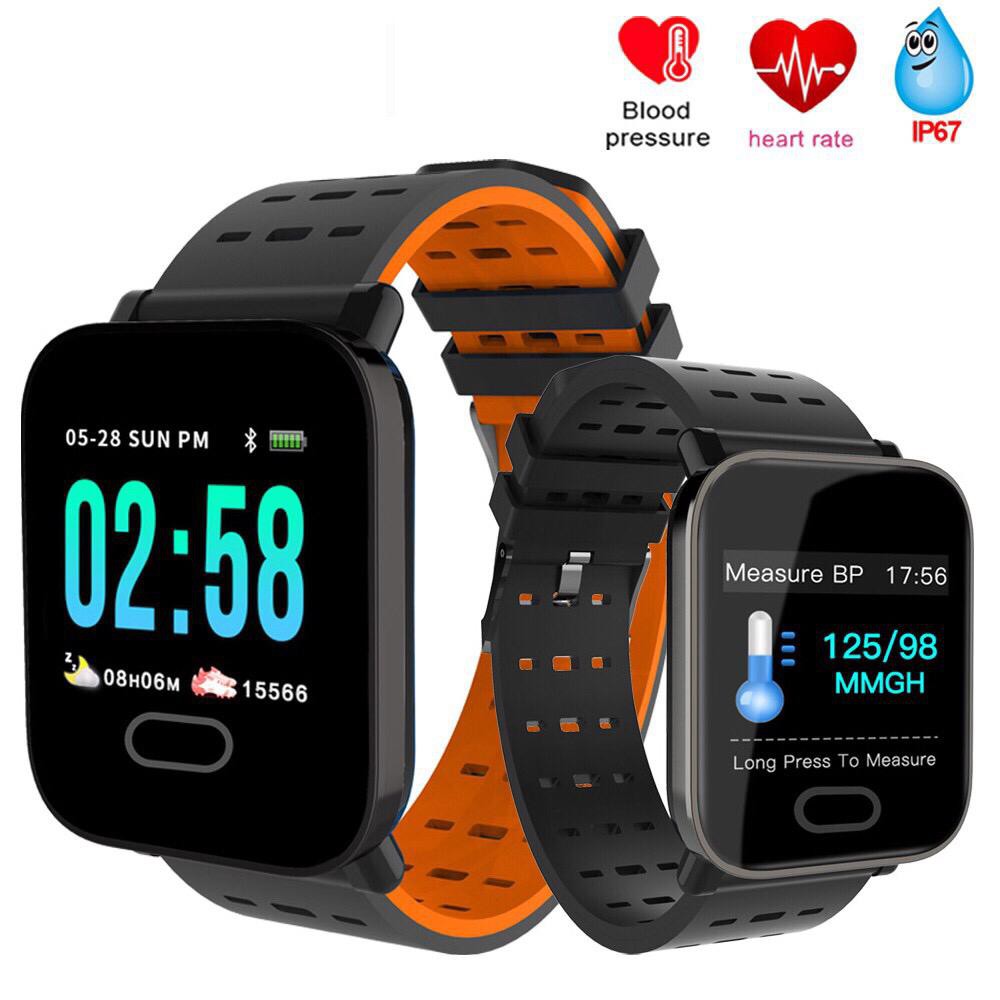 A6 Smartwatch Bluetooth Anti Air Fungsi Monitor Tekanan Darah/ Detak Jantung/ Long Standby