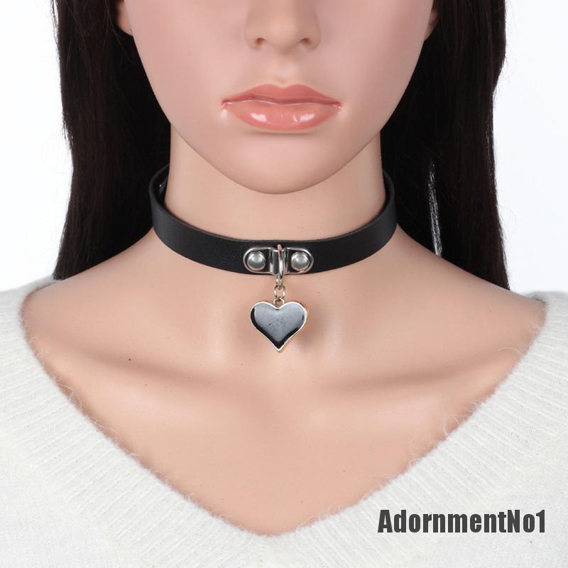 (Adornmentno1) Kalung Choker Bahan Kulit Imitasi Gaya Punk / Gothic Untuk Wanita