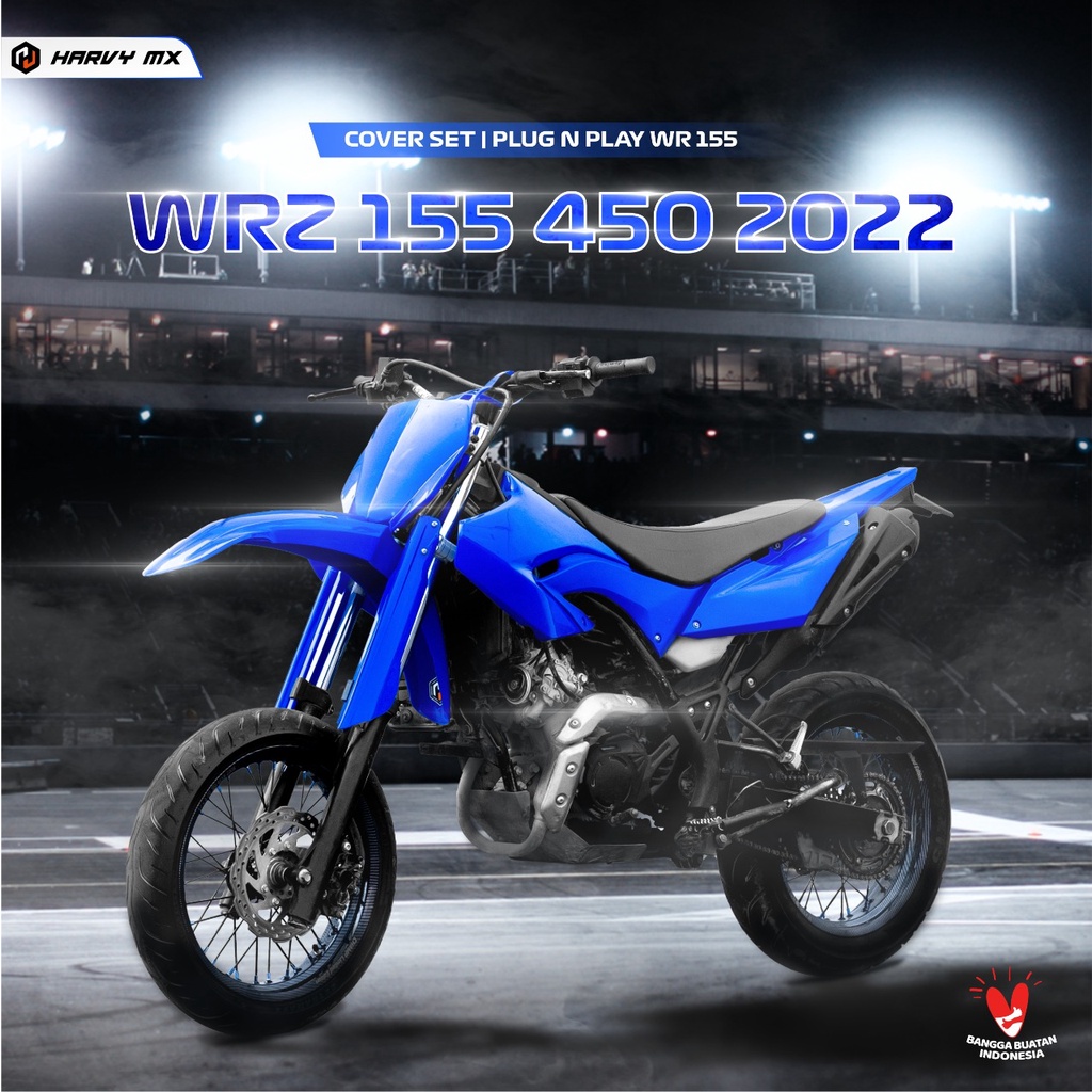 Cover Set HARVY MX Supermoto WRZ 155 450 2022 Full Cover Body Set WRZ 155 PNP WR 155 Hitam Biru Putih