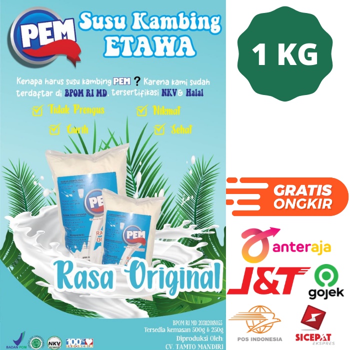 

Susu Kambing Etawa Bubuk 1kg Rasa Original Minuman Bubuk Goat Milk