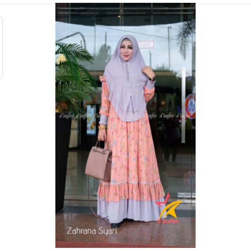 GAMIS ZAHRANA SET BY D'AUFAS/gamis casual/dress muslim/syari/hijab muslim/fashion muslim