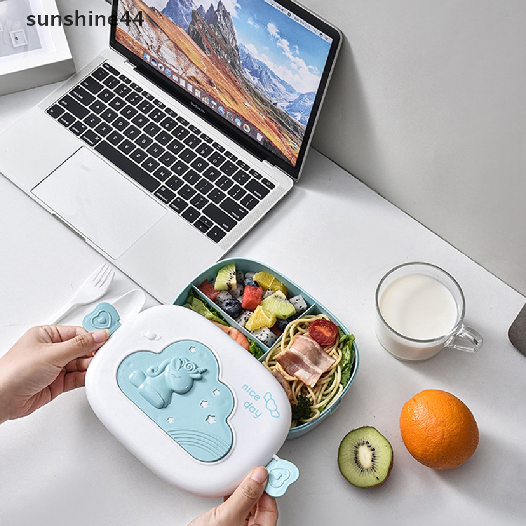 Sunshine Kotak Makan Bento Portable Dengan Kompartemen Untuk Piknik Anak