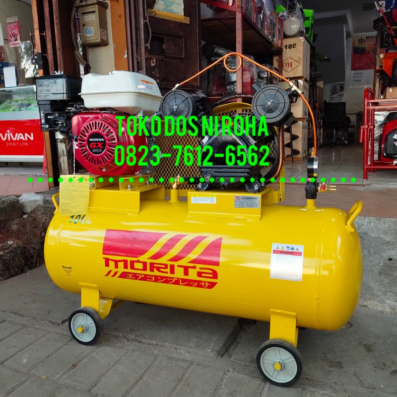Mesin Kompresor Angin 2HP Kapasitas 100L Komplit Mesin Honda Gx-200 Bensin Murni