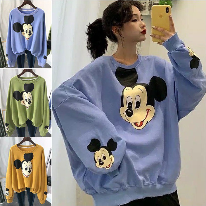 MICKEY OVERSIZE SWEATER KARTUN JUMBO FLEECE <