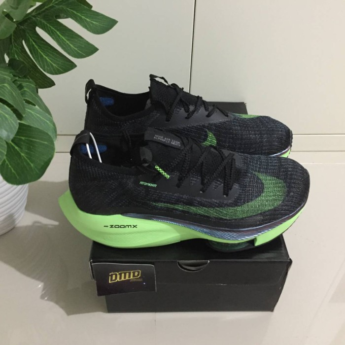 TERMURAH SEPATU NIKE ZOOM ALPHAFLY NEXT PERCENT BLACK GREEN SNEAKERS RUNNING ORIGINAL IMPORT