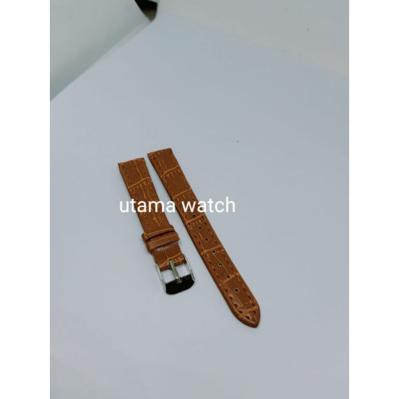 TERMURAH STRAP TALI JAM TANGAN KULIT 14MM  FREE PEN TALI JAM TANGAN KULIT