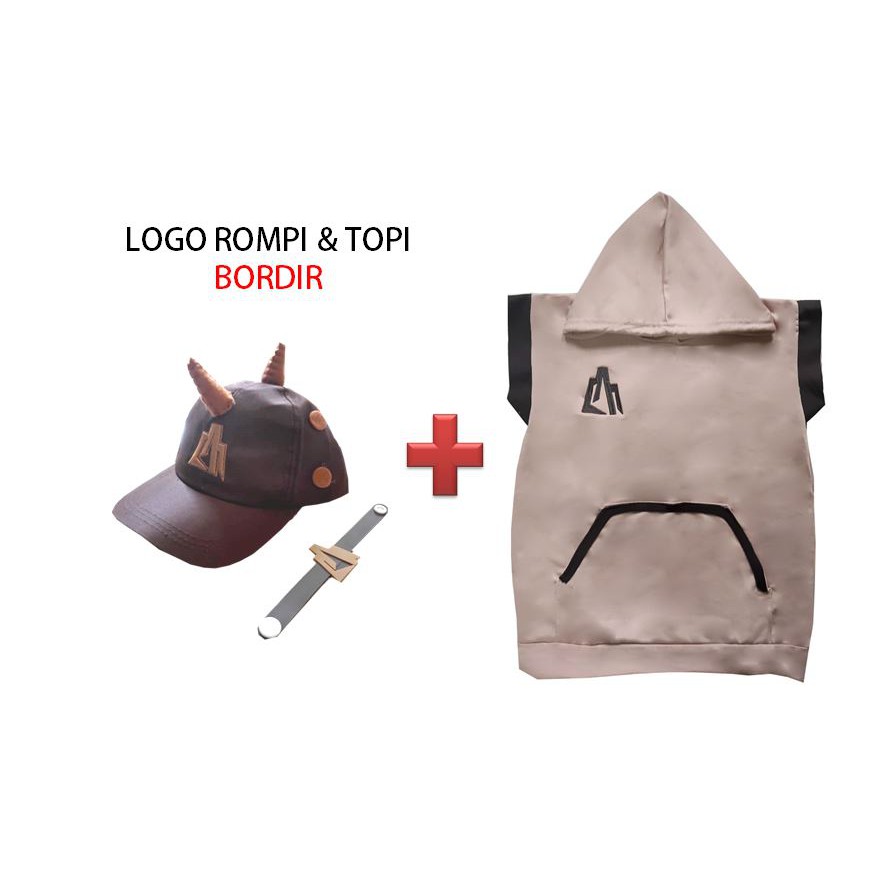 PAKET KOSTUM ROMPI + TOPI + GELANG BOBOIBOY GEMPA TANAH