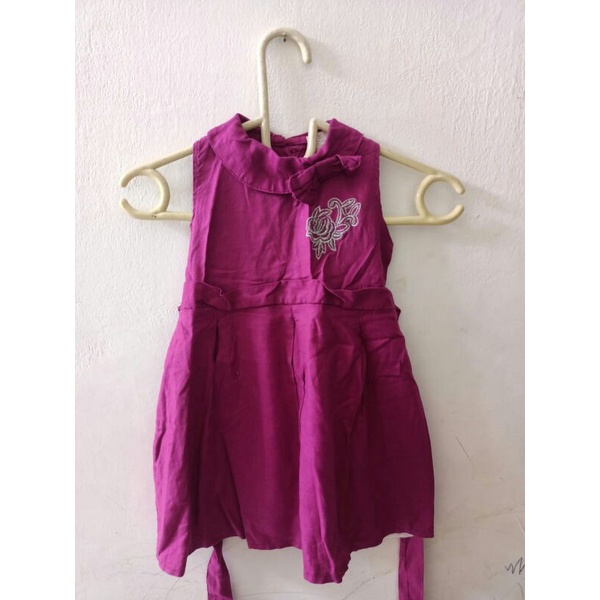 Dress ungu pesta anak bayi 2-3y preloved
