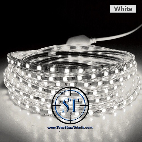 Lampu Led Strip Selang WHITE SMD 5050 Panjang 1-5 Meter In Ac 220V Warna Putih Cocok Indoor - Outdoor Lampu Hias Taman Plafon Rumah Waterproof