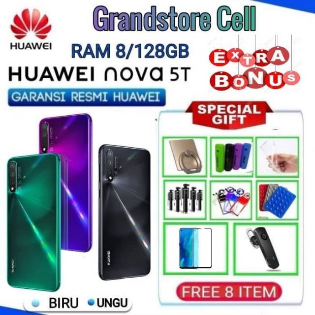 HUAWEI NOVA 5T RAM 8/128 GB GARANSI RESMI HUAWEI INDONESIA