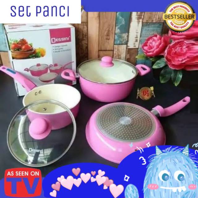 Set panci wajan  wok  pan keramik  Shopee Indonesia