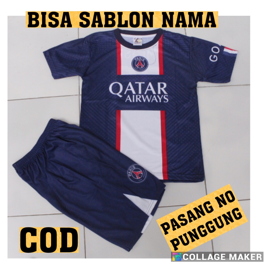 JERSEY BAJU BOLA PSG AWAY KIDS 2022/2023 PRINTING USIA 5-12THN