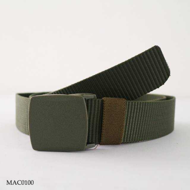 Sabuk Ikat Pinggang Kanvas MILITARY Army Gesper Cowok (S002)