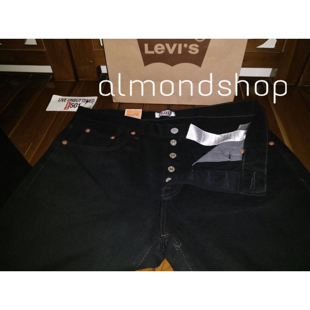 PREMIUM Celana Jeans Levis Original 501 Black / Hitam Pekat/ Pria/Regularfit PALING MURAH