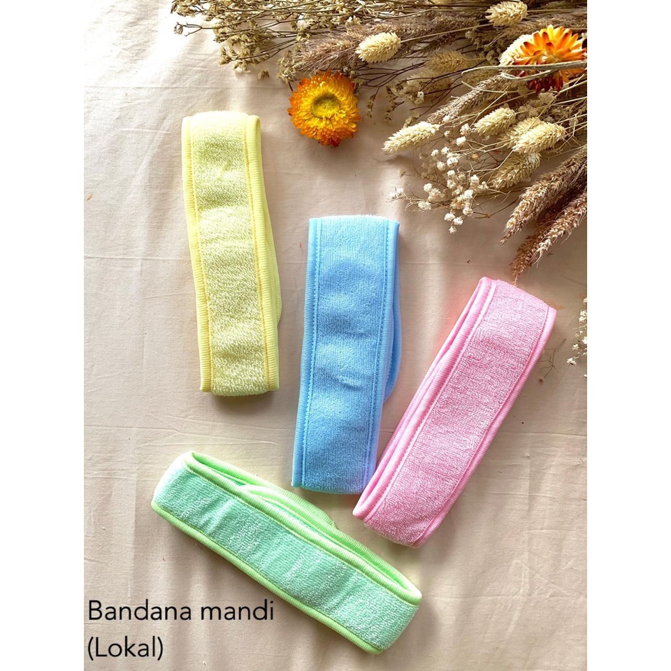 TOKO21GROSIR--BANDANA MANDI POLOS SIZE TANGGUNG KECIL MURAH