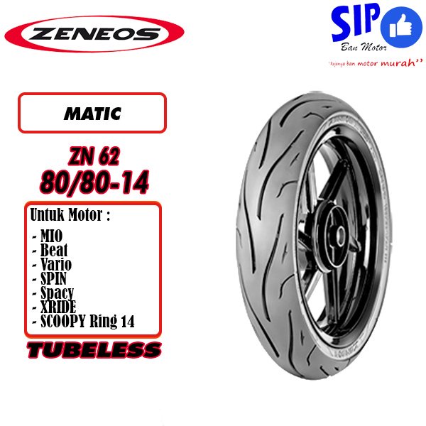 Ban motor matic Zeneos ZN62 80 80 14 tubeless beat mio vario