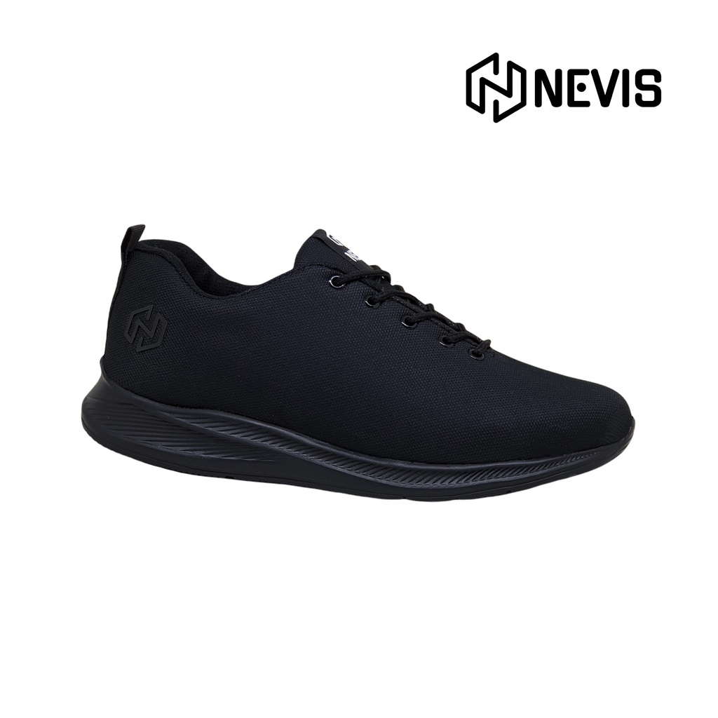 Sepatu Pria Sneakers Casual Nevis Nvs 62 Original Pria Wanita Sekolah Kerja Sport Running Bahan Full Hitam