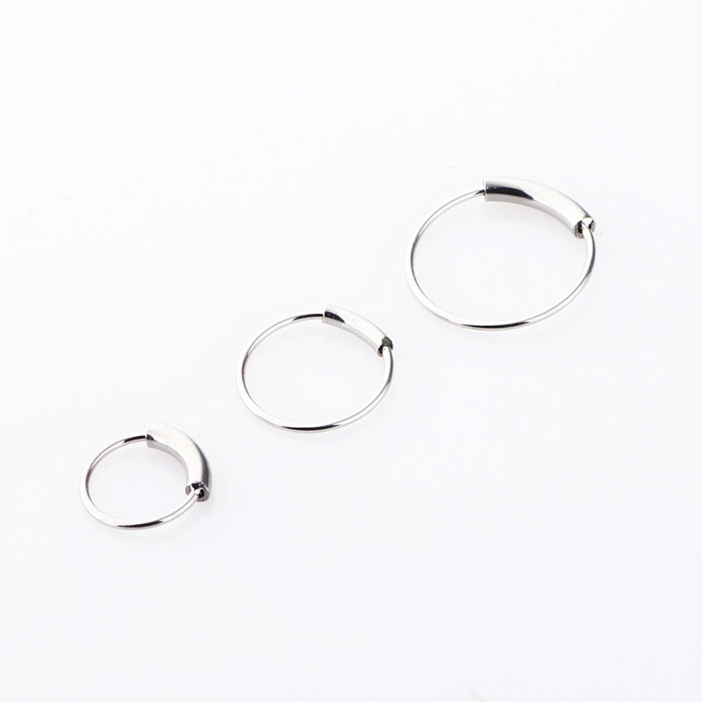 Anting Tindik Hidung Bahan Stainless Steel Ukuran 8 / 10mm Untuk Unisex