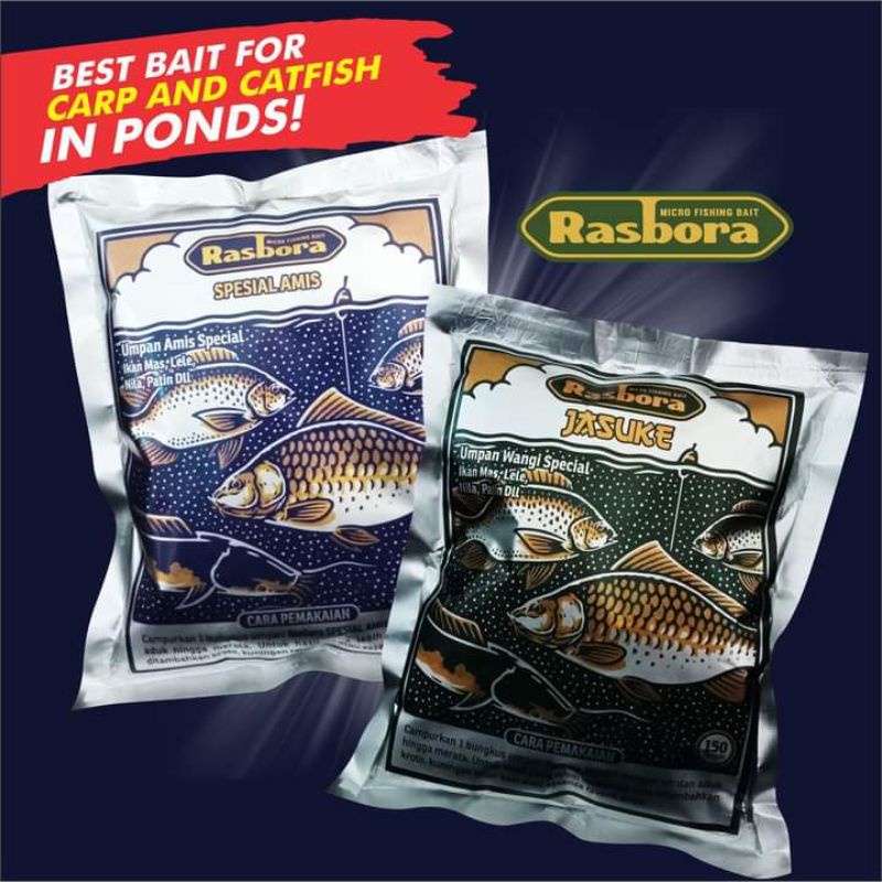 UMPAN IKAN MAS RASBORA JASUKE DAN SPESIAL AMIS  KEMASAN 150gr