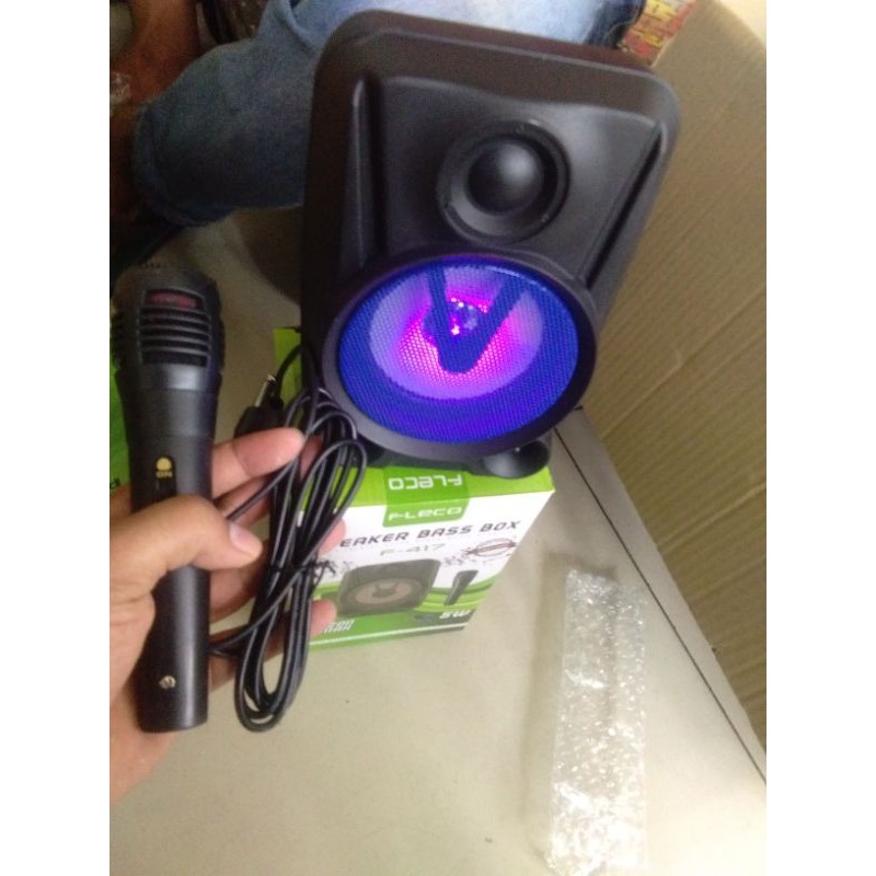 Bisa COD Speaker super Bass box Fleco tipe 416 free mic