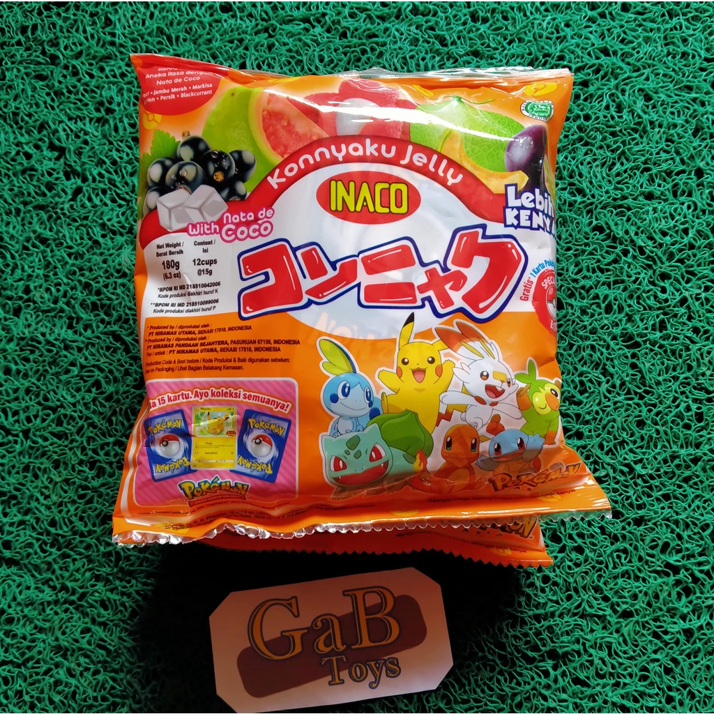 Konnyaku Jelly INACO Edisi Pokemon (Isi 12 Pcs) - Berhadiah Kartu Pokemon