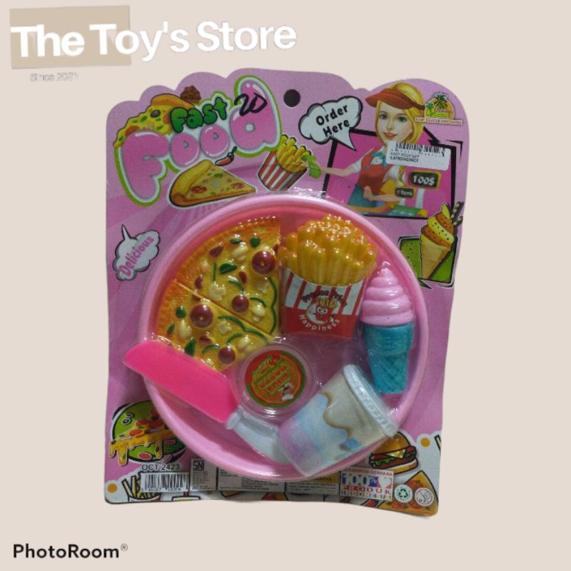 Mainan Pizza Fast Food / Pizza Set / Miniatur Fast Food Set
